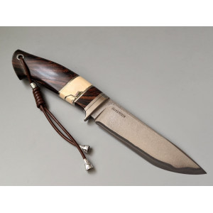 ФАКТУРНИЙ ніж ручної роботи майстра Сергія Дрозда, сталь - ламінат, в центрі ДІ103МП™ в обкладках 95Х18, 66 HRC. Photo 2